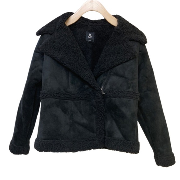 New Art Class black faux Sherpa coat - Picture 1 of 11